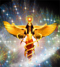 Izida, Isis, Boginja, Goddess, light, gold, krila, wings